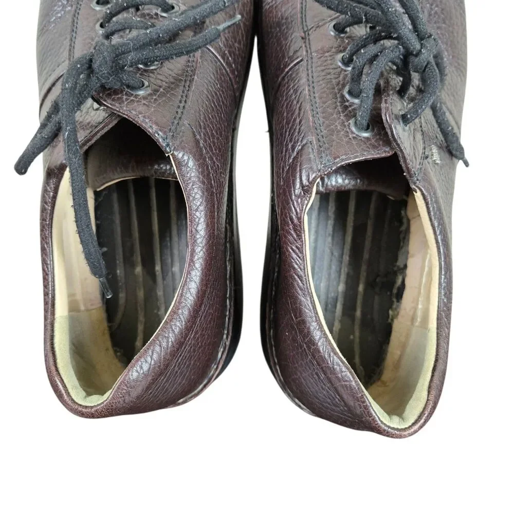 Finn Comfort Dijon Lace Up Oxford Sz 9.5 Brown Pebbled Leather Grandpacore